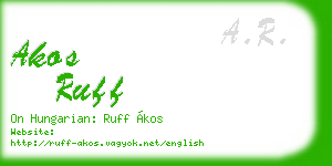 akos ruff business card